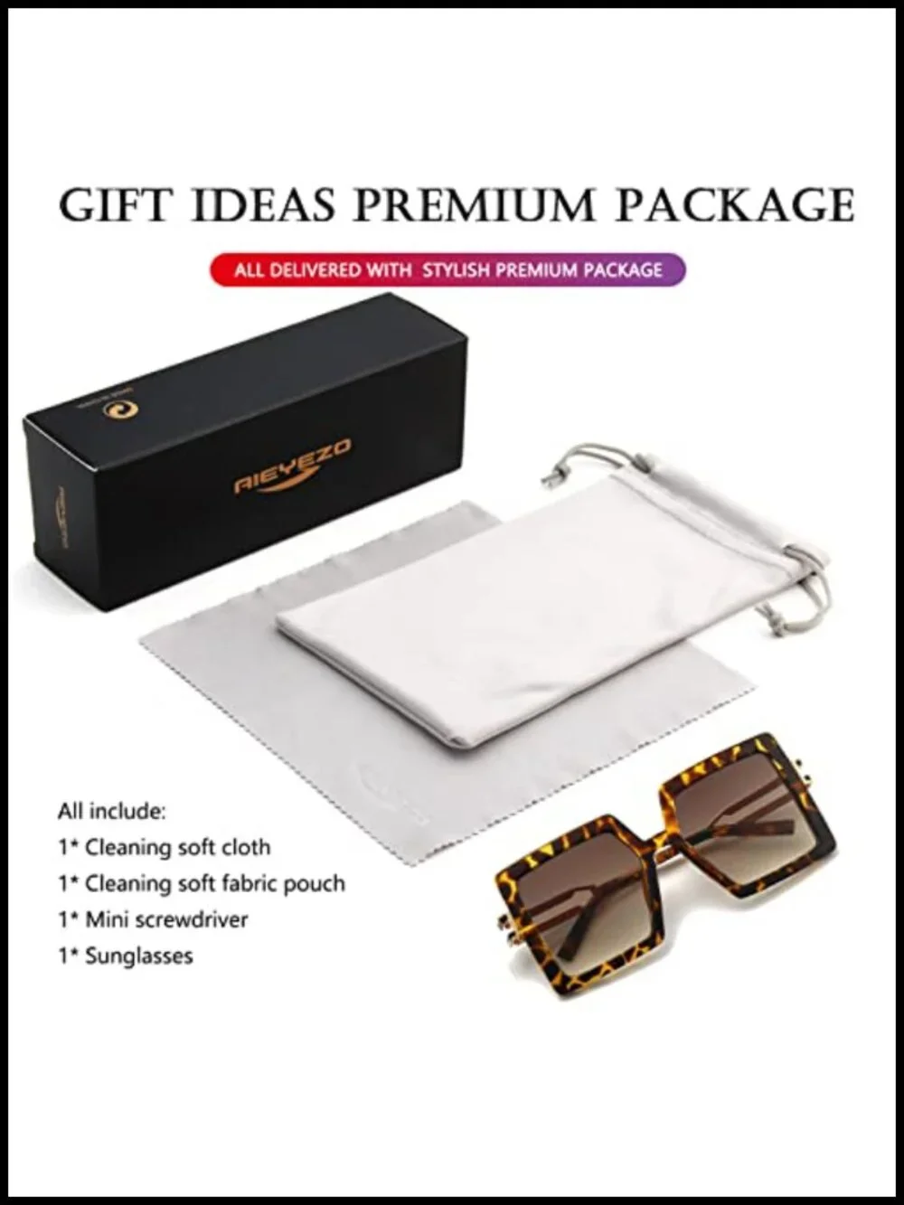 Oversized Square Sunglasses for Women UV400 Protection Retro Fashion